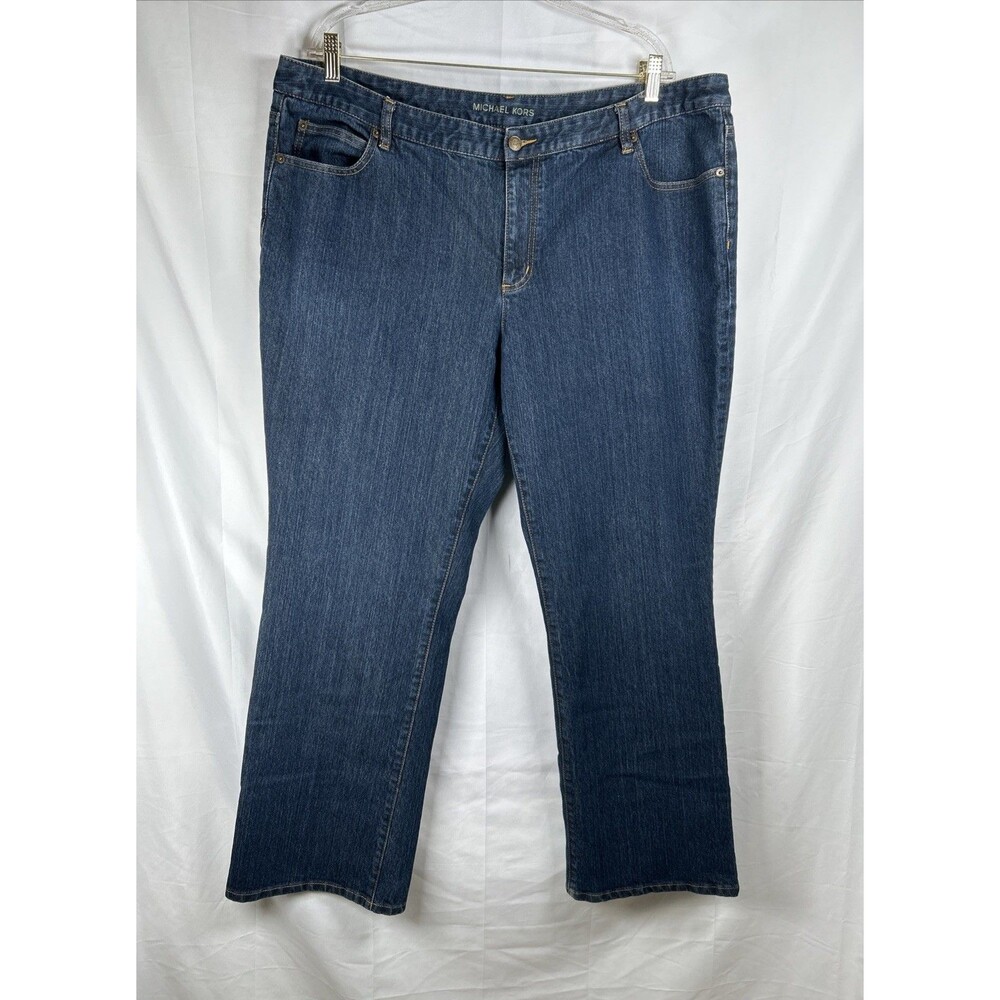 Michael Kors Straight Leg Dark Wash Jeans Plus Size 22W Blue Wide